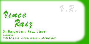 vince raiz business card